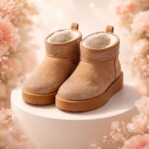 Cozy Tan Women’s Boots with Sparkling Accents